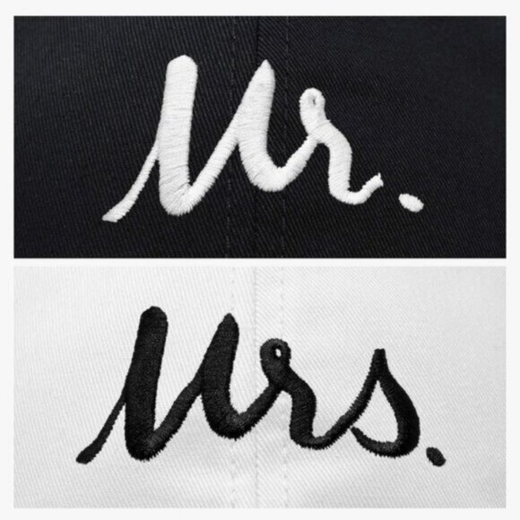 Cute Mr and Mrs matching baseball caps for newlyweds! main image 6
